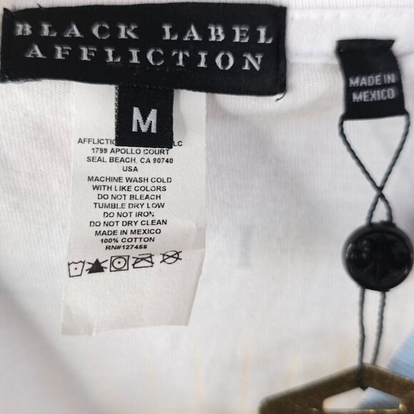 Affliction Sugar Skull T Shirt Mens Size Medium Blue Black Label Rhinestones - Picture 9 of 10